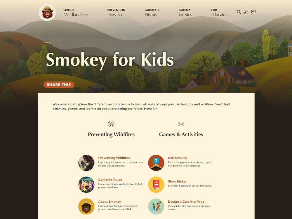 Smokey the Bear Website image